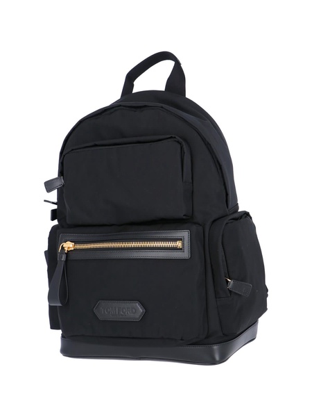 Tom Ford Logo Patch Zipped Backpack