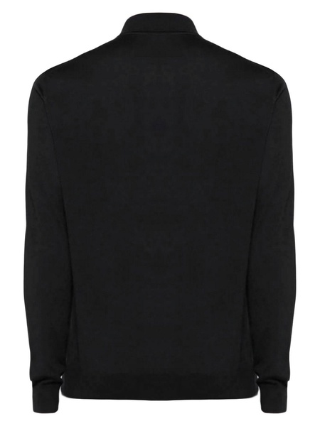 Black Virgin Wool Polo Shirt