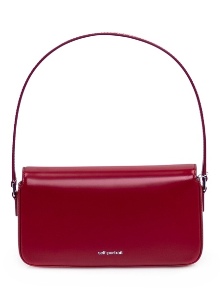 Self-Portrait Burgundy Leather Baguette Bag