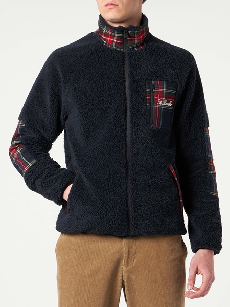 Sherpa Jacket With Pocket And St. Barth Embroidery