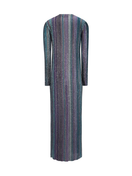 Sequinned Pleated Knit Long Cardigan