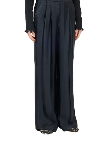 Barred Back Satin Cady Palazzo Trousers