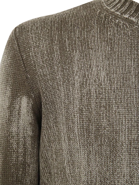 Tonal Effect Round Neck Off Gauge Pullover