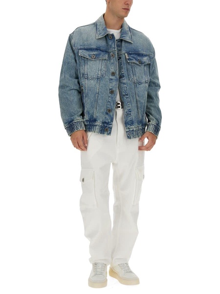 Balmain 70s Buttoned Long-Sleeve Denim Jacket