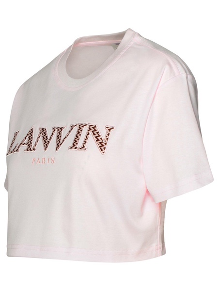 Logo Embroidered Cropped T-shirt