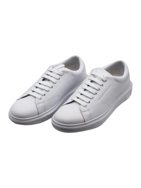 Leather Sneakers With Matching Box Sole And Lace Closure. Small Logo On The Tongue And Back