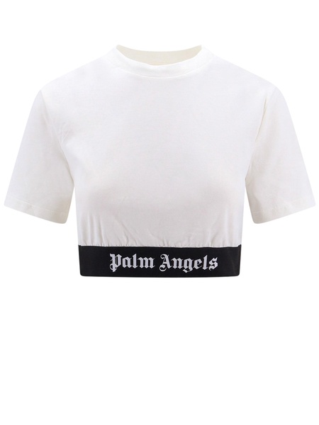 Palm Angels Logo Waistband Cropped T-Shirt