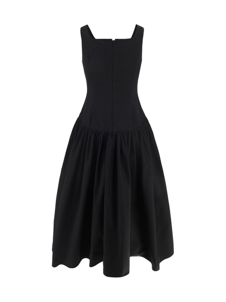 Sweetheart-neck cotton midi dress