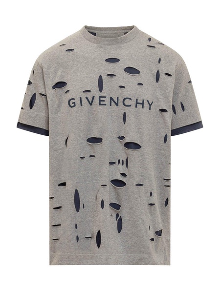 Givenchy Givenchy Oversized T-Shirt In Destroyed Cotton