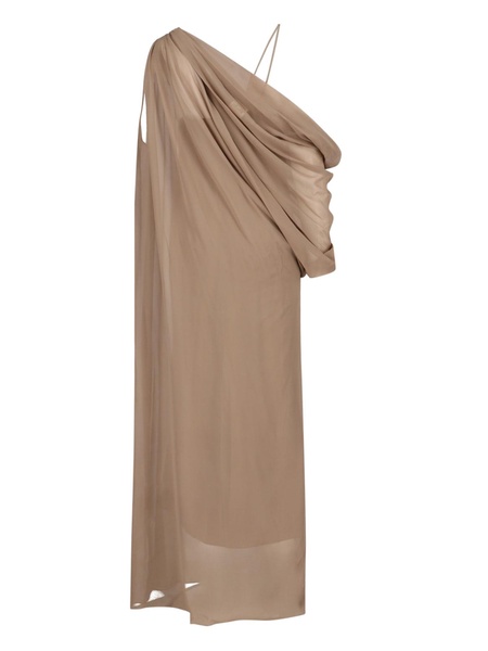 Khaite Taj Asymmetric Chiffon Maxi Dress