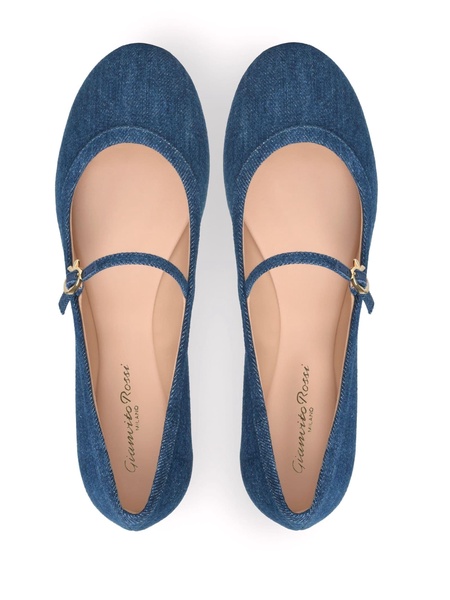 Carla Flat Ballerinas In Blue Denim