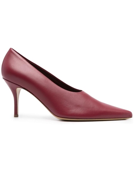 Bordeaux Red Calf Leather Pumps