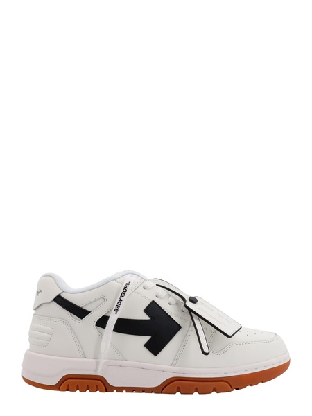 Leather sneakers with iconci zip tie