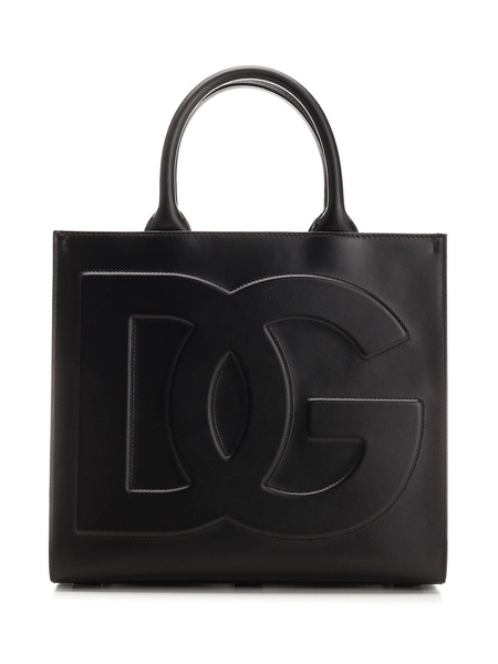 DOLCE & GABBANA Black Leather Tote Handbag for Women - SS24 Collection