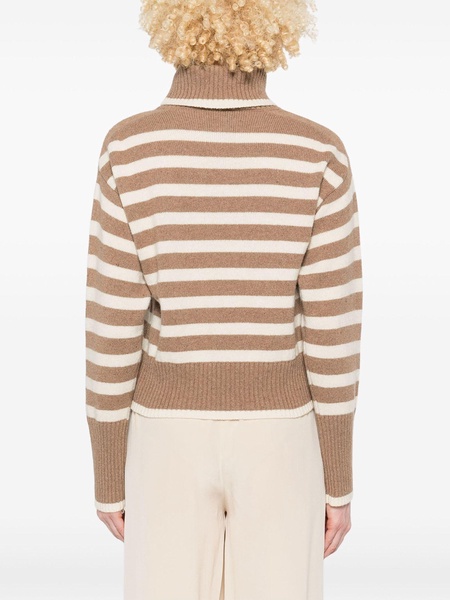 Striped Cashmere Turtleneck Sweater