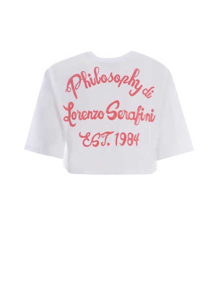 Cropped T-shirt Philosophy "logo" In Cotton Jersey