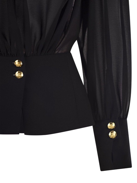 Elisabetta Franchi Georgette Blouse With Basque