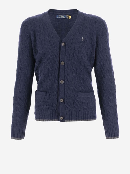 Wool And Cashmere Cardigan With Logo