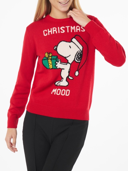 Snoopy Christmas Mood Print Woman Sweater | Peanuts Special Edition