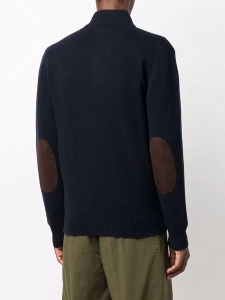 high-neck buttoned wool jumper 