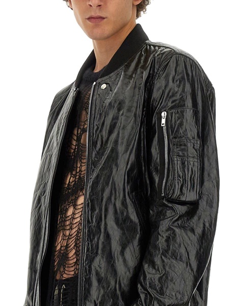 Rick Owens Leather Bomber Jacket