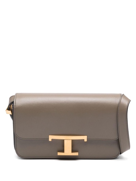 TOD'S Timeless Mini Khaki Leather Crossbody Bag