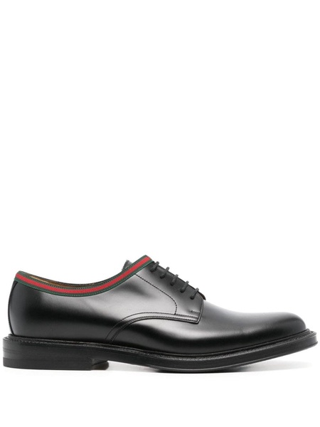 Web-trim leather Derby shoes