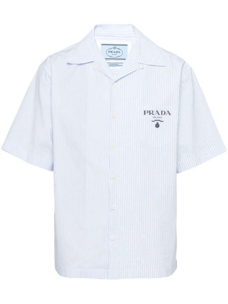 PRADA Stylish Men's Cotton Shirt in Sky Blue - SS24 Collection