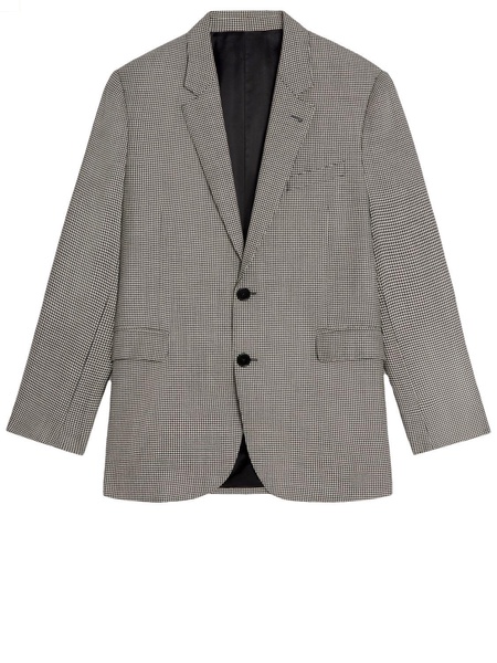 CELINE Luxury Houndstooth Wool-Cashmere Jacket