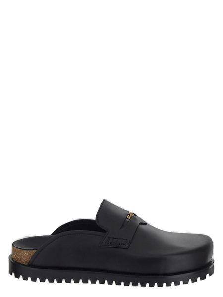 VERSACE Men's Medusa Leather Flat - Black