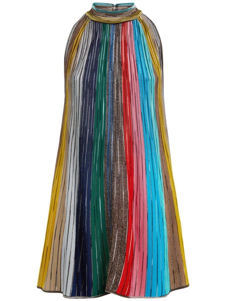 MISSONI Radiant Striped Mini Dress with Metallic Sheen