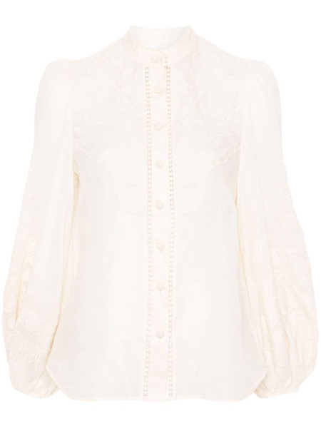 ZIMMERMANN Elegant Embroidered Linen Blouse