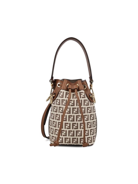 Fendi Mon Tresor FF Jacquard Drawstring Bucket Bag