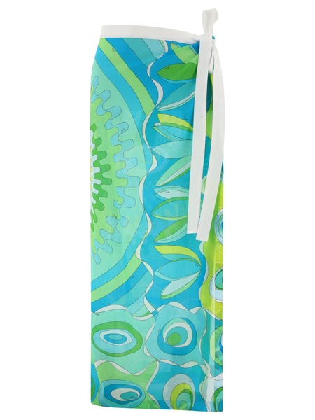 EMILIO PUCCI Green Vivara Print Sarong for Women - SS24 Collection