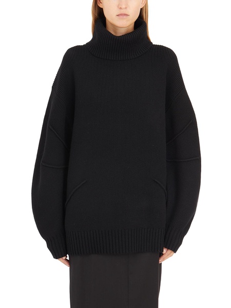 HELMUT LANG Oversized Wool Cashmere Sweater with Alto Neck