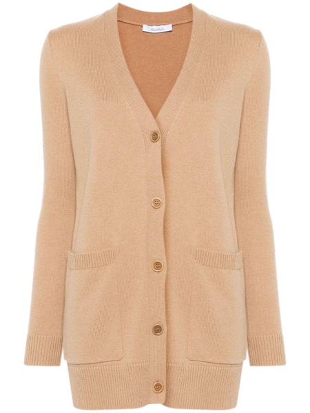 MAX MARA Elegant Cream Wool-Cashmere V-Neck Cardigan