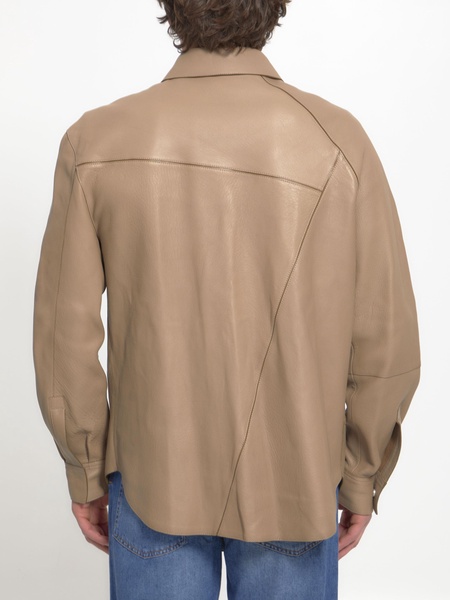 LOEWE Beige Lambskin Puzzle Shirt for Men - SS23 Collection