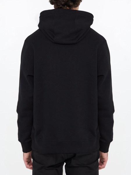 BURBERRY Men's Black Hooded Sweatshirt with Iconic Logo Print