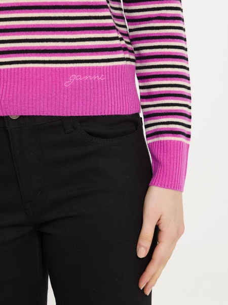 Striped polo sweater