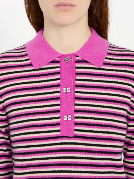 Striped polo sweater