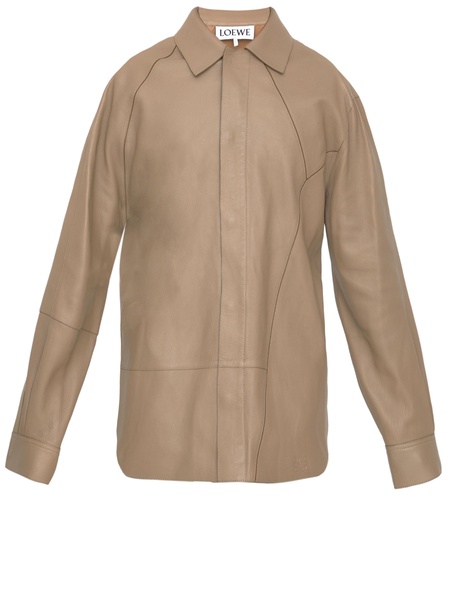 LOEWE Beige Lambskin Puzzle Shirt for Men - SS23 Collection