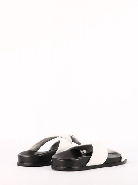 White leather sandals