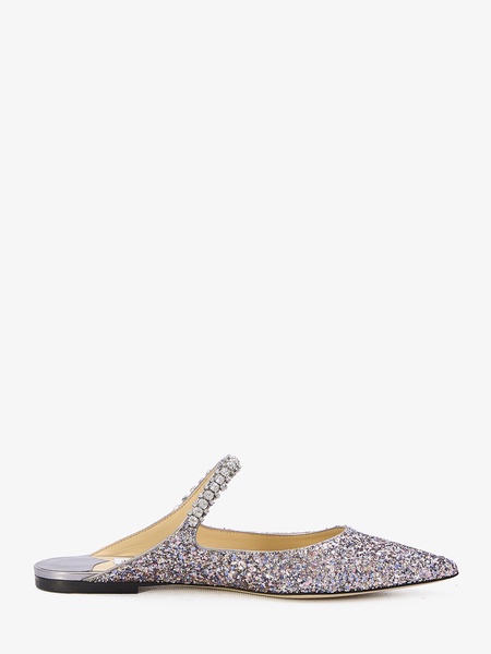 JIMMY CHOO Multicolor Glitter Flat Ballerinas with Crystal Strap