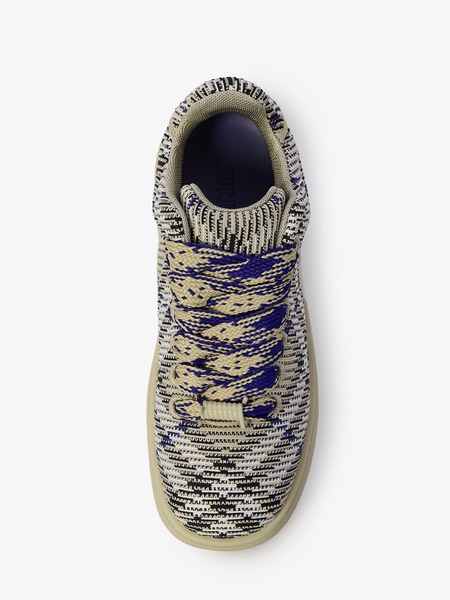 BURBERRY Check Pattern Sneakers with Oversized Laces