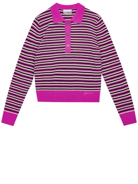 Striped polo sweater