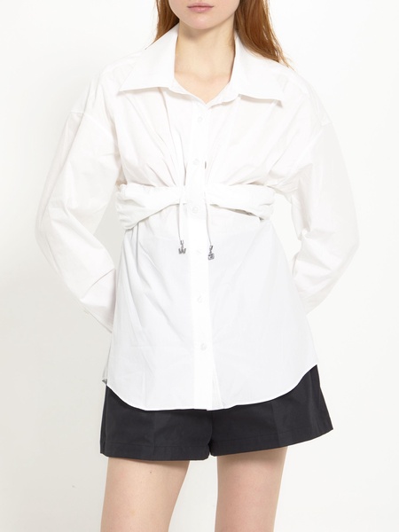 Ruched white shirt