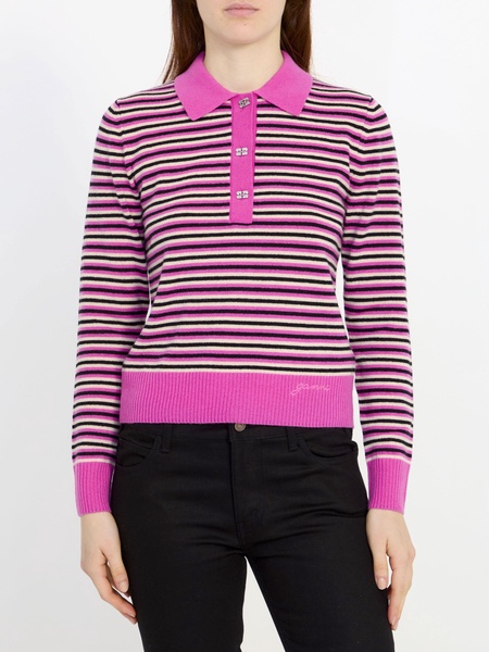 Striped polo sweater