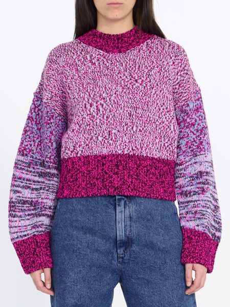 LOEWE Pink Wool Sweater with Balloon Sleeves for Women