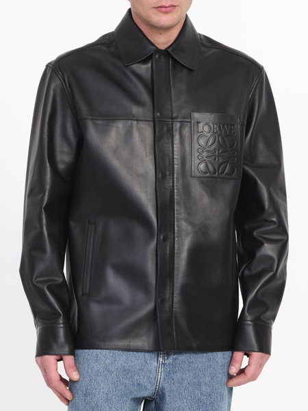 Leather overshirt