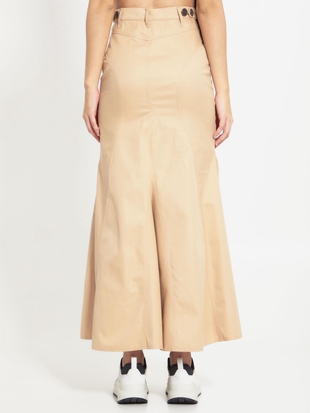 Cotton gabardine long skirt